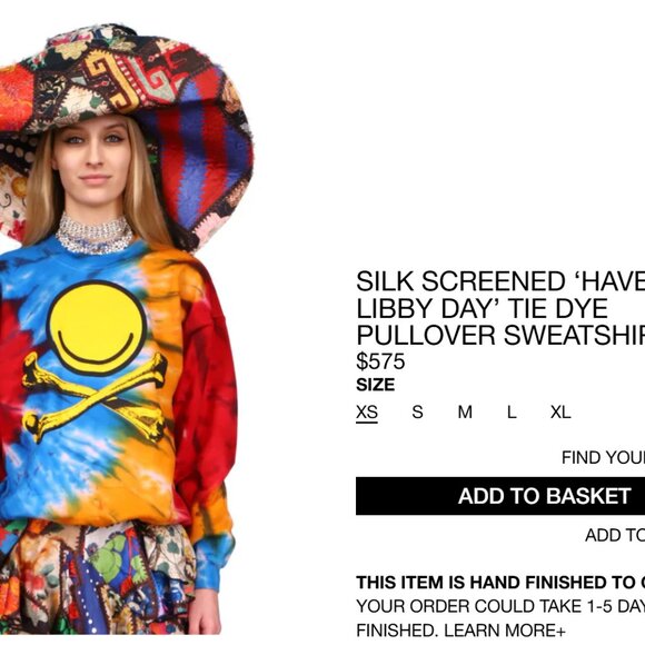 LIBERTINE ‘HAVE A LIBBY DAY’ TIE DYE PULLOVER SWEATSHIRT W/ TAGS - Picture 5 of 5